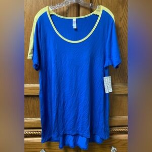 NWT!!  LuLaRoe Classic T - Size L - Blue & Yellow Women’s